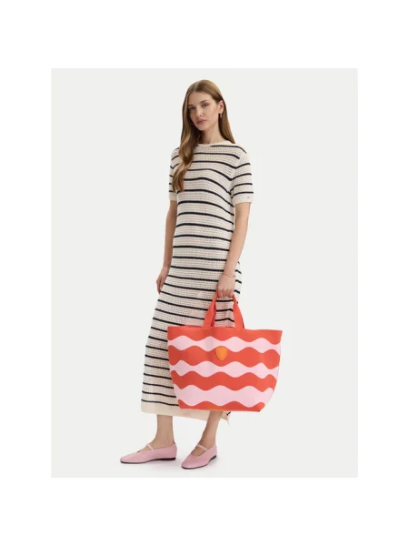 Blauer torebka shopper pomarańczowa