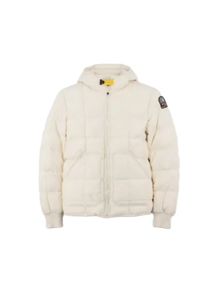 Lniana kurtka Parajumpers w kratę beżowa