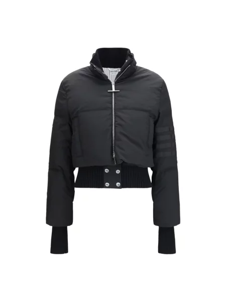 Krótka kurtka puchowa Thom Browne czarna