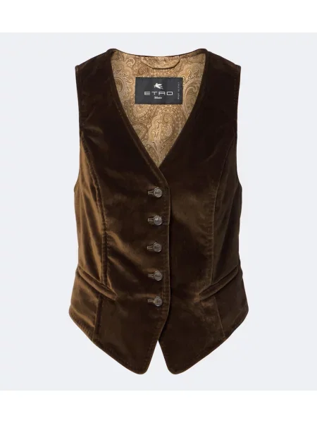 Vestă Etro de catifea verde