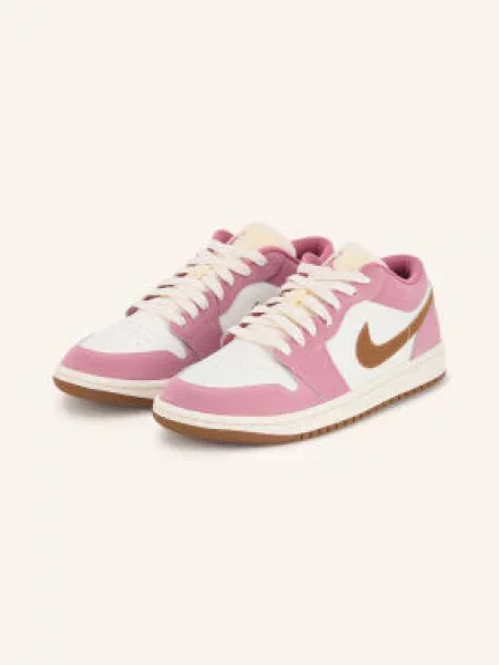 Jordan Sneakersy Air Jordan 1 Low fuchsiová / hnědá bílá
