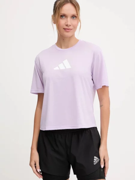 Тениска за трениране adidas Performance Workout Essentials дамска лилаво виолетово
