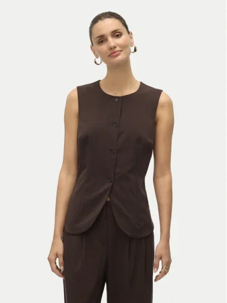 Vero Moda Vestă elegantă Sigga maro