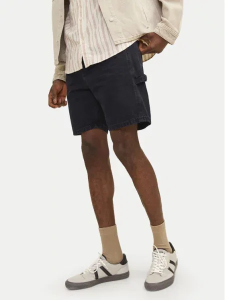 Jack & Jones Szorty jeansowe Jjitony czarny