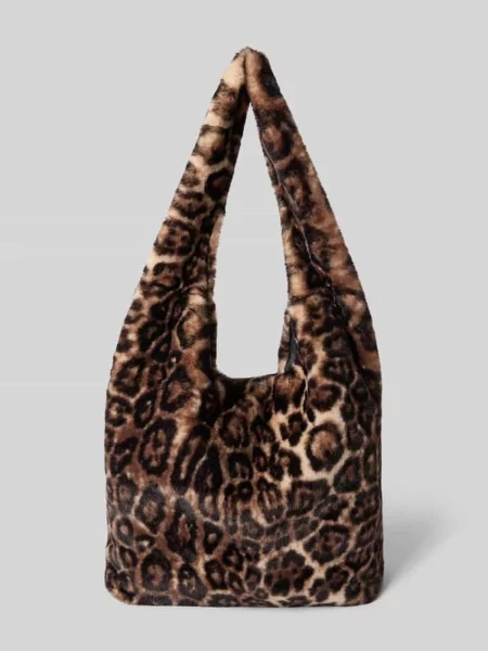 Rękawiczki z imitacji futra ze wzorem w panterkę Monari