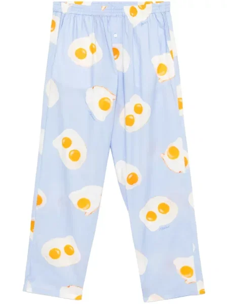 Kalhoty Moschino s potiskem modré