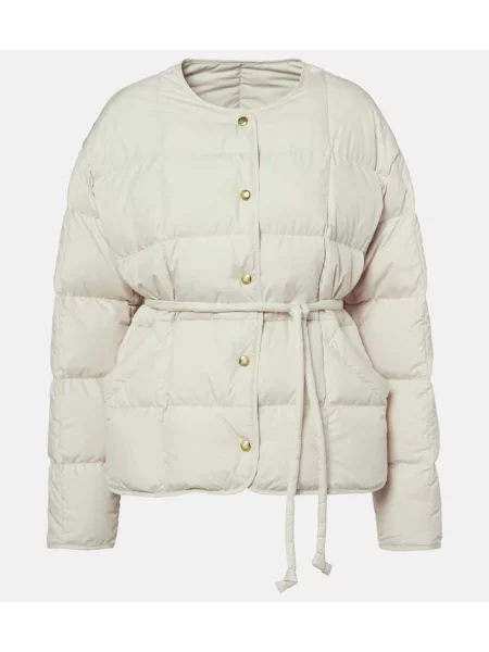 Kurtka skórzana Moncler biała