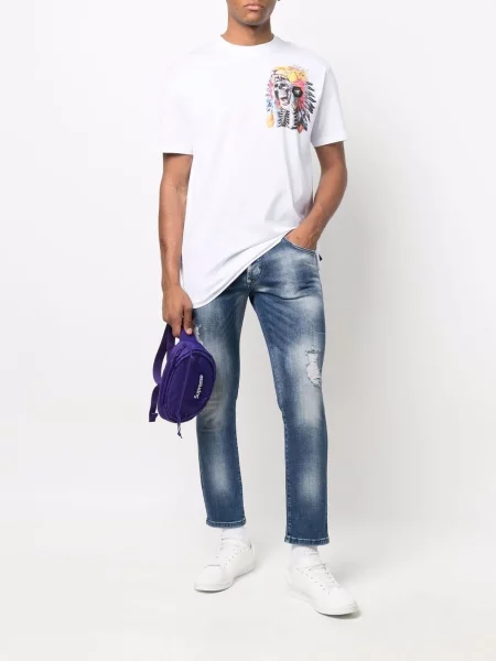 Tiesūs džinsai Philipp Plein mėlyna