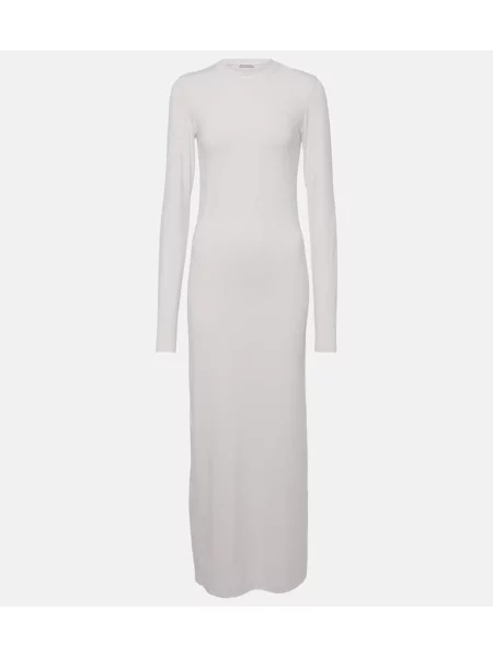 Rochie maxi Acne Studios din jerseu de costum alb