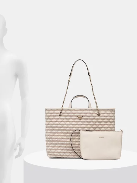 Кожаная сумка шоппер Guess
