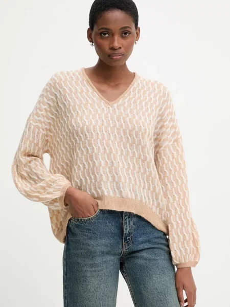 United Colors of Benetton pulover din amestec de lână light bej
