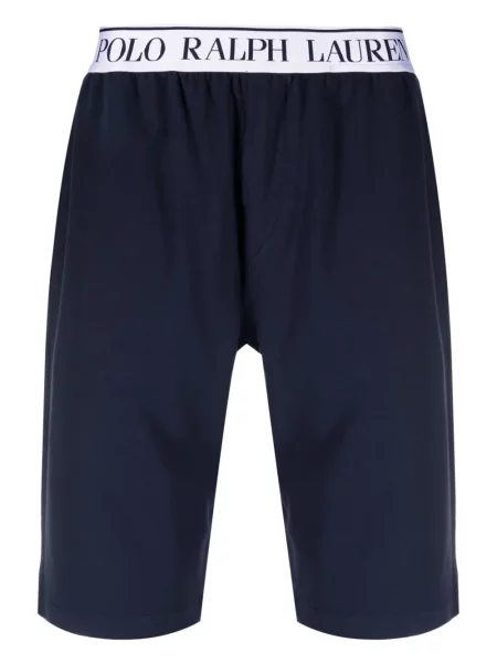 Μακρύς λινή μπλούζα Polo Ralph Lauren με κέντημα καφέ