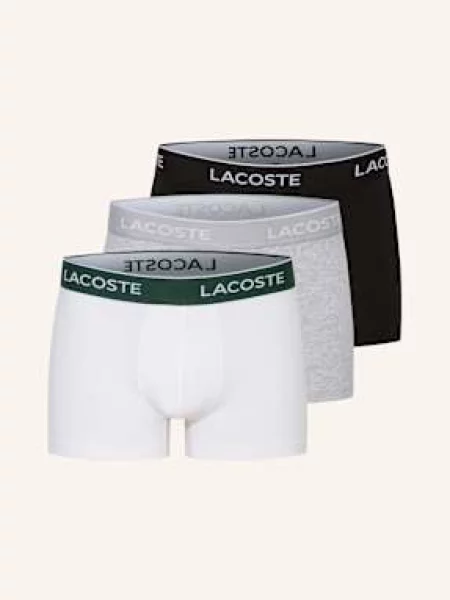 Lacoste Boxerky 3 Kusy V Balení bílá/ světle šedá/ černá bílé