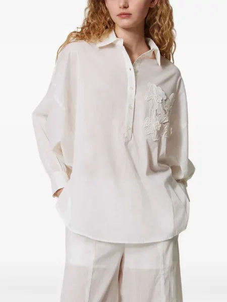 Cămașă Twinset cu model floral alb