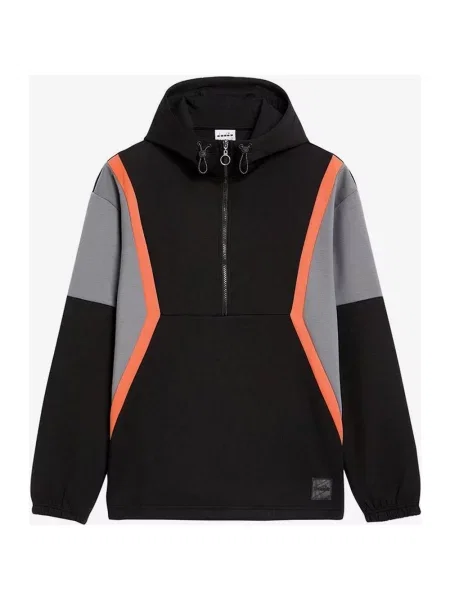 Bluza z kapturem Diadora Urbanity w kolorze czarno-pomarańczowo-szarym M czarna