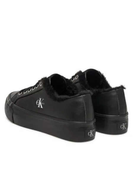 Calvin Klein Sportcipők Vulc Flatf Laceup Lth Fur fekete