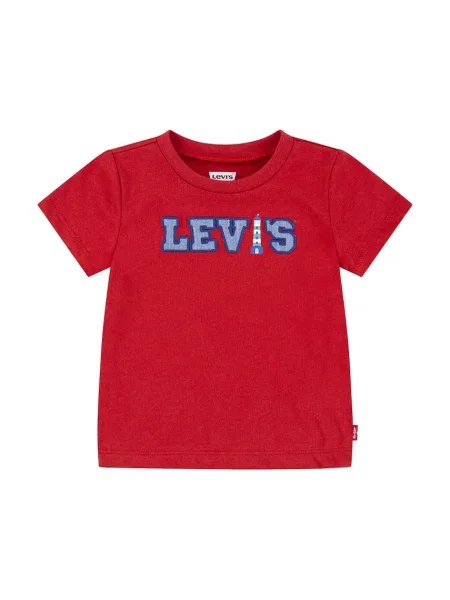 Levi's tričko LOGO CHAMBRAY APPLIQUE TEE červené