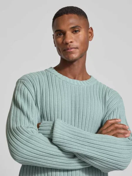Sweter z dzianiny o kroju regular fit z czystej bawełny model Hugo