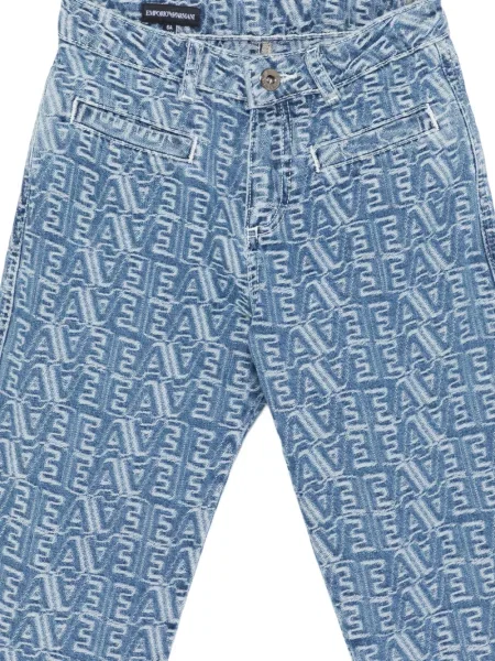 Jeansy straight leg dziecięce Emporio Armani niebieskie
