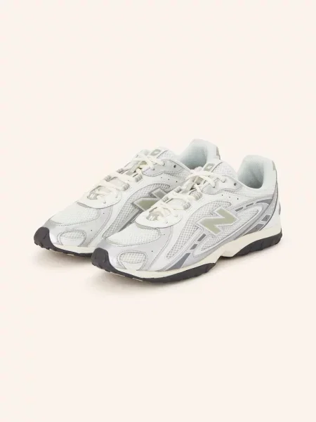 New Balance Sneakersy bílá světle zelená stříbrná