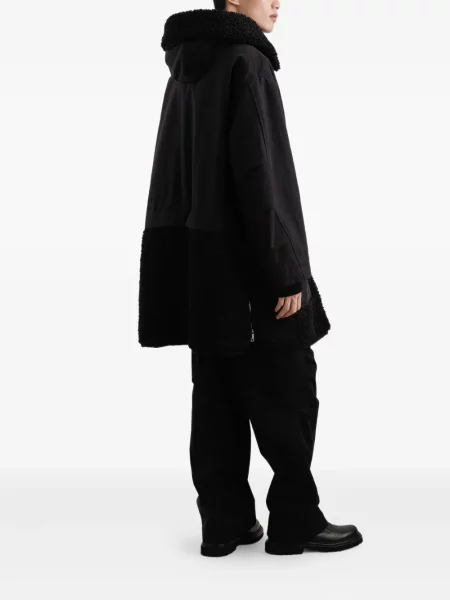 Geacă parka Dolce & Gabbana din fleece cu glugă negru