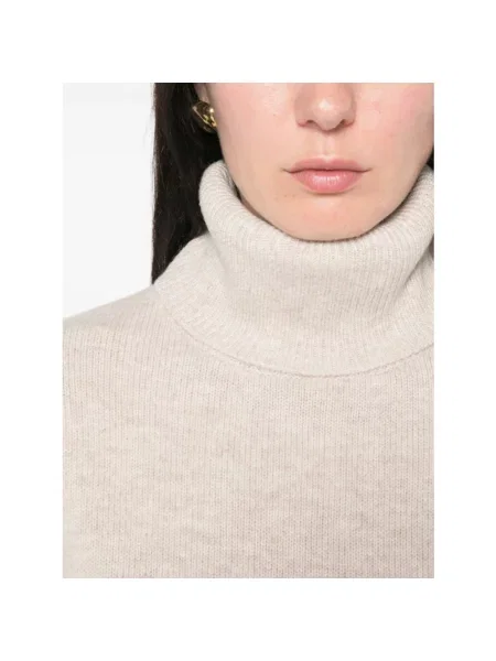 Sweter z golfem The Frankie Shop wełniany beżowy