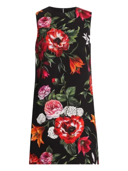 Rochie mini Dolce & Gabbana cu model floral cu imagine de costum negru
