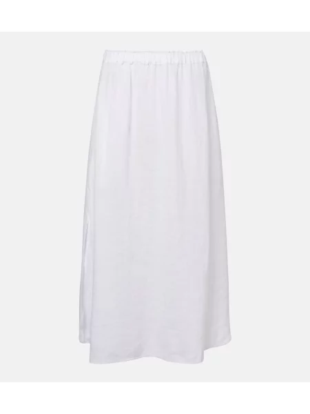 Fustă midi Velvet de in alb