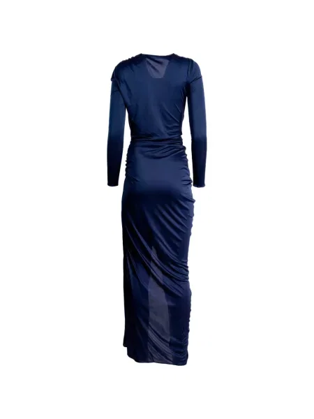 Lung rochie maxi Atlein cu volane albastru