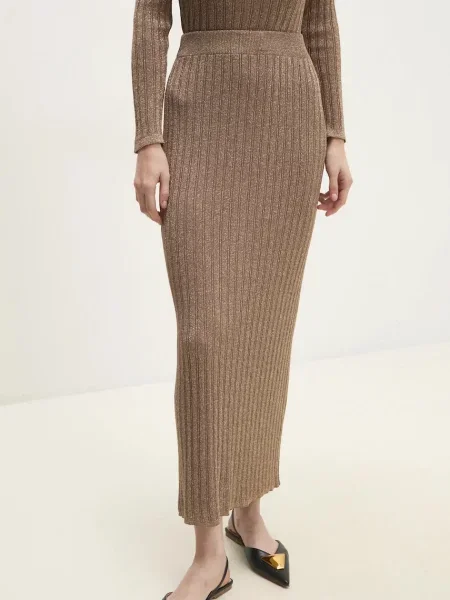 Answear Lab spódnica złoty maxi ołówkowa