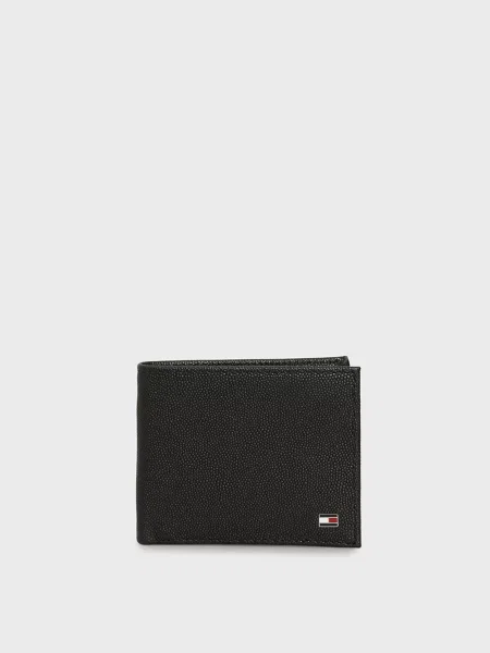 Кожаный мини кошелек Tommy Hilfiger черный