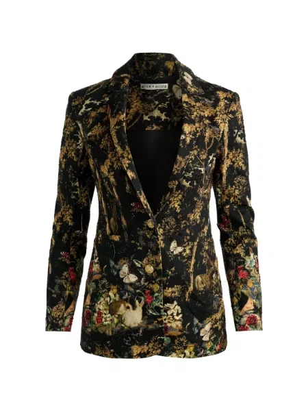 Sacou Alice + Olivia cu broderie negru