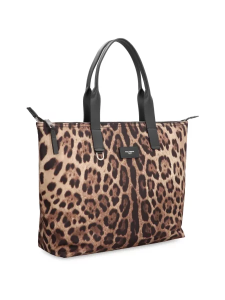 Torba Dolce And Gabbana z nadrukiem w panterkę brązowa