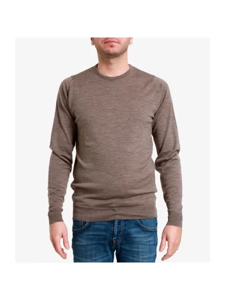 Sweter John Smedley wełniany brązowy