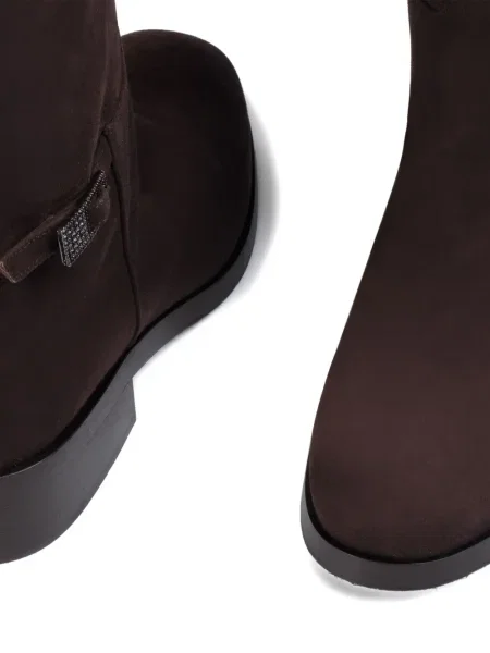 Botine Le Silla din piele de căprioară cu cataramă maro