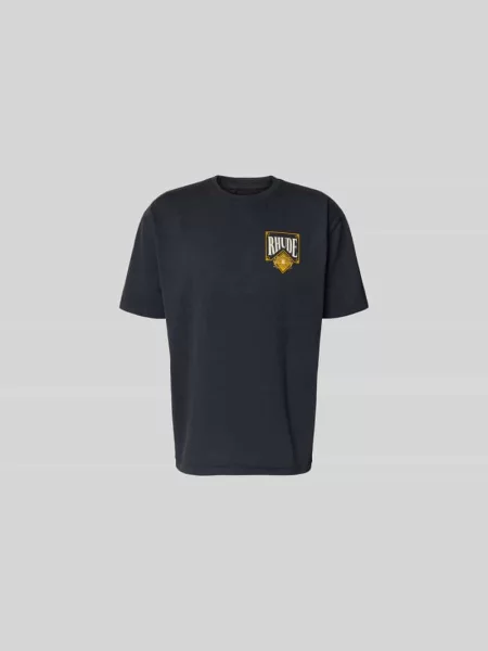 T-shirt z nadrukiem z logo Rhude czarna
