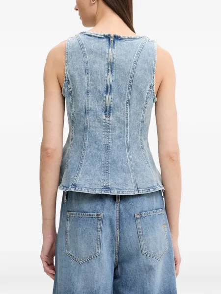 Top Levi's® fără mâneci zdrențuiți skinny fit albastru