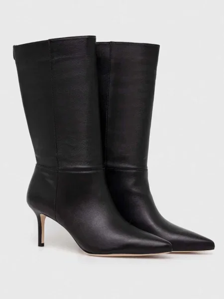 Кожени ботуши Lauren Ralph Lauren Leannah с тънък черно