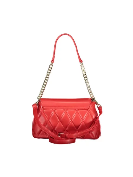 Lniana torebka Valentino Bags czerwona