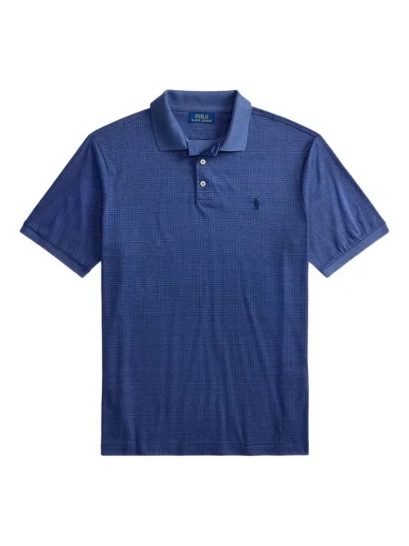 Șapcă Polo Ralph Lauren cu broderie din țesătură twill în carouri albastru