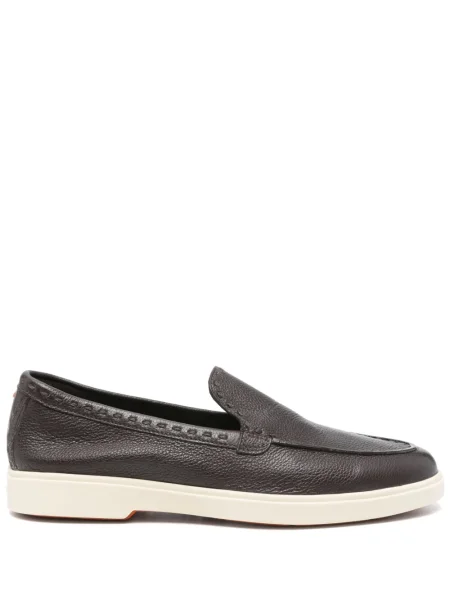 Pantofi loafer Santoni din piele maro