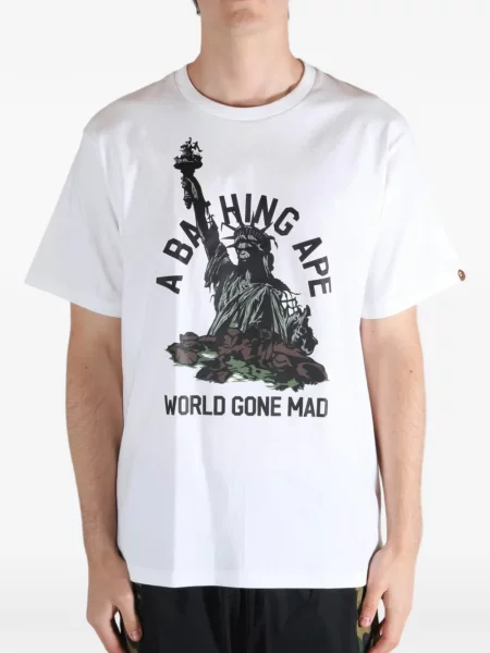 Tricou A Bathing Ape® cu imagine alb