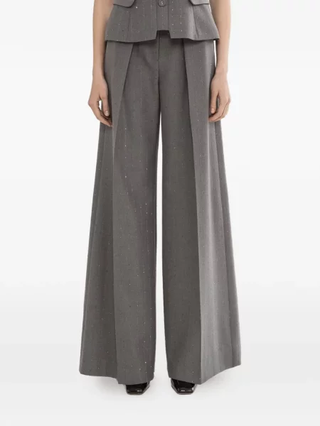 Pantaloni Nissa cu picior lat gri