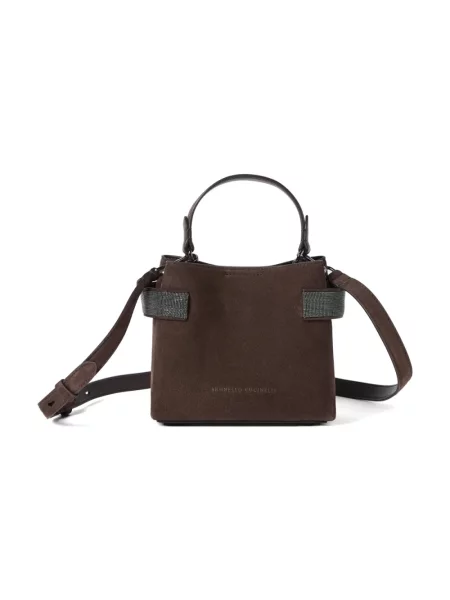 Top Brunello Cucinelli skórzany brązowy