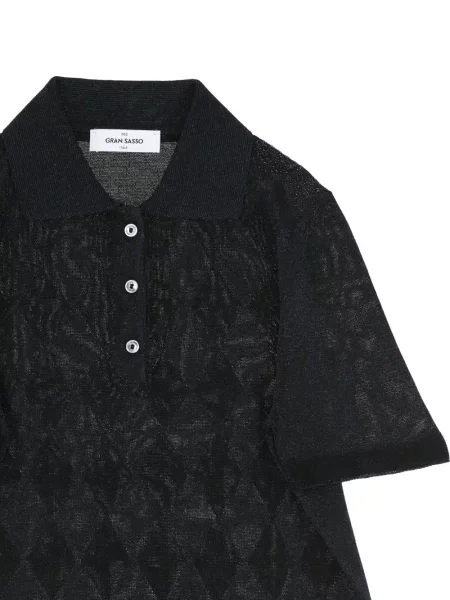 Top Gran Sasso tricotate cu model argyle negru