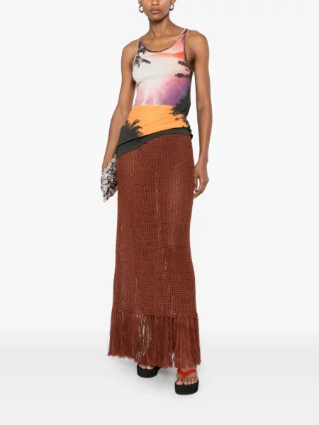 Top Rabanne cu imagine negru