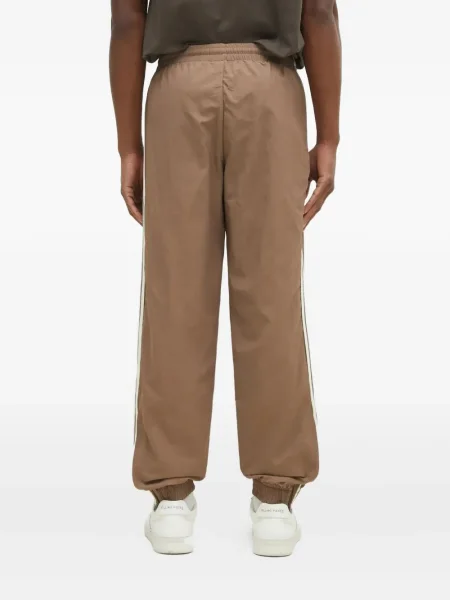 Pantaloni palazzo Adidas cu dungi plisat cu imagine albastru