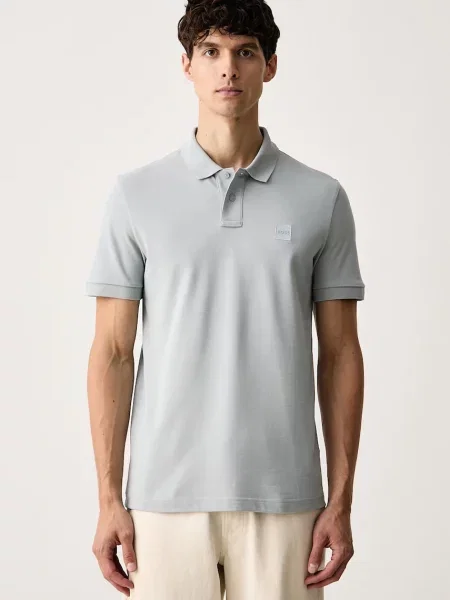 Tricou polo Boss Orange gri