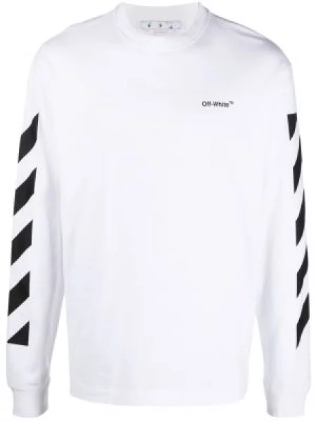 Długa koszulka Off-white z nadrukiem biała