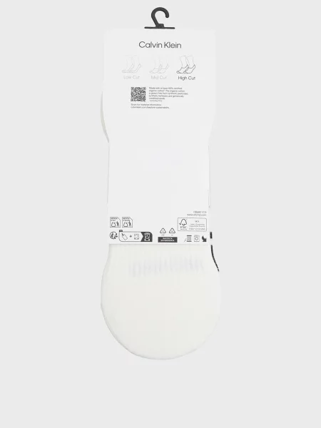 Носки Calvin Klein в полоску с автографом белые